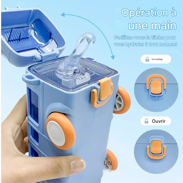 Bouteille Multifonction en Forme de Bus - Amusante et Pratique pour Enfants !